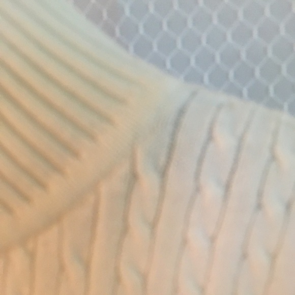 Long sleeve cream mock turtleneck sweater - Picture 3 of 3